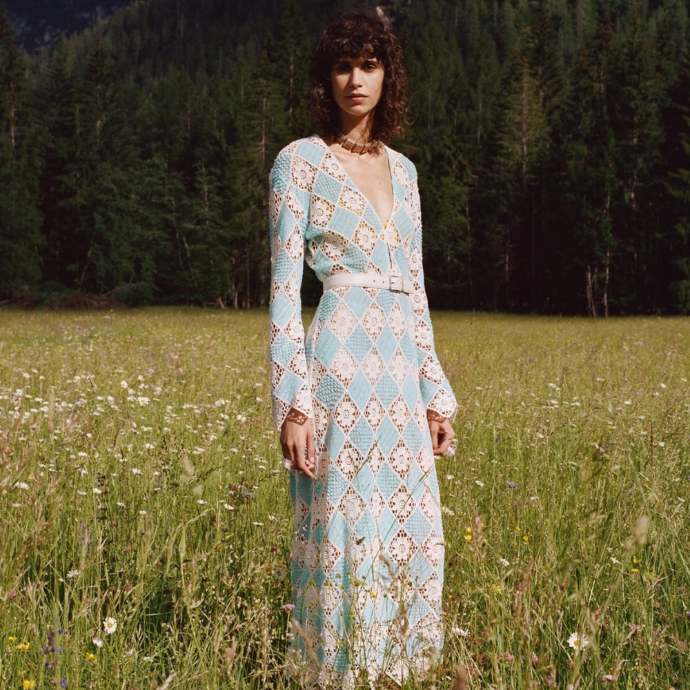 NWT Zara Crochet Midi Dress XS